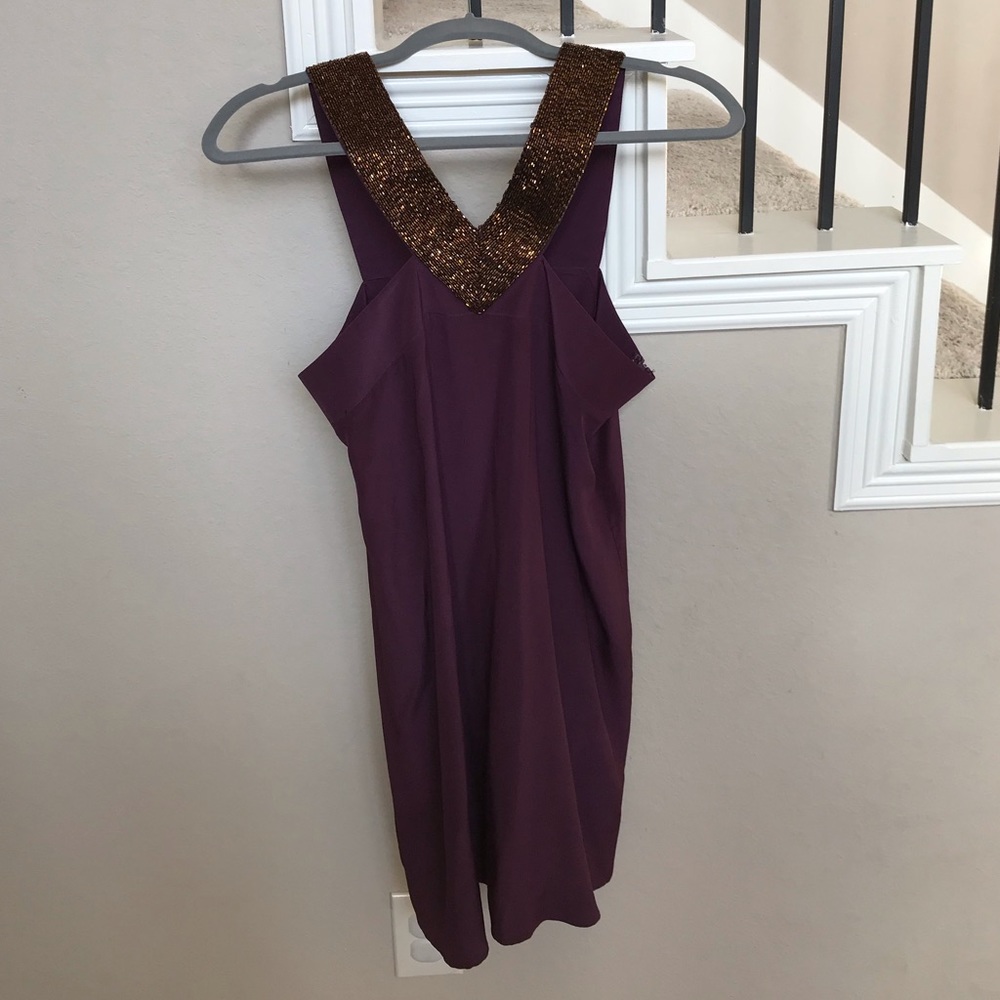 Formal Jenny Han plum sequin dress